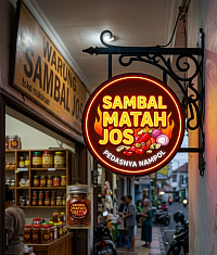 Neon box bulat