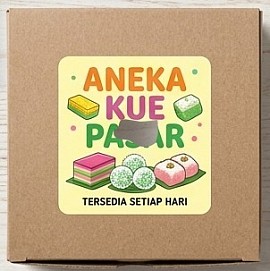Design stiker kue dengan bahan stiker mengkilap